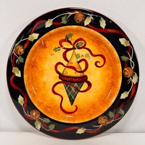 Christmas Certified International Judy Westegaard Ribbon and Bells Dessert Plate
